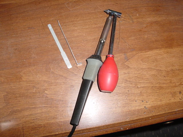 de-soldering iron and stereo keys